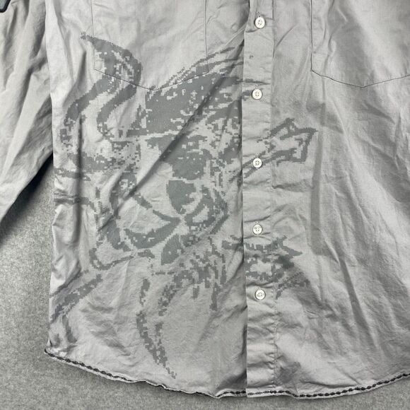 Vintage Metallica Shirt Mens Medium Large Gray Black Button Up Long Sleeve Rare - Picture 3 of 13